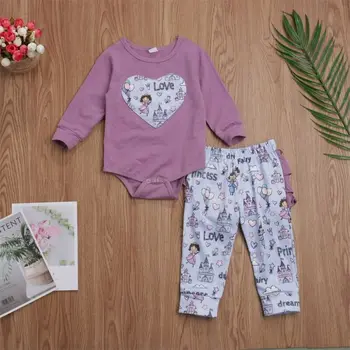 

Emmababy 2PCS Baby Girl Newborn Long Sleeve Top Ruffles Long Floral Printed Pants Clothes Set Outfit Tracksuit