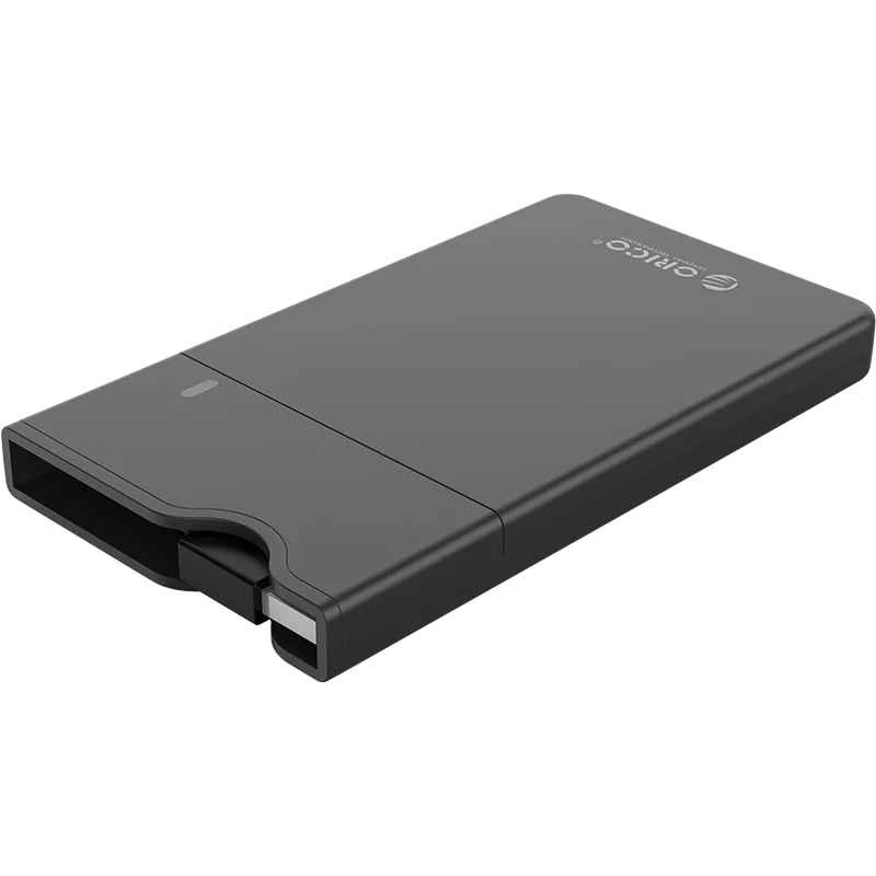 ORICO 2,5 дюйма SATA для USB 3,0 HDD корпус со встроенным кабелем для передачи данных HDD корпус с поддержкой 4 ТБ HDD SSD Внешний жесткий диск чехол - Цвет: Черный