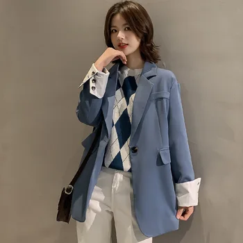 

Brand Women Blazers Jackets Nice Autumn Coats Korean Ladies Long Sleeve Jacket Fashion Long Suit Blazer For Womens Tops Casual
