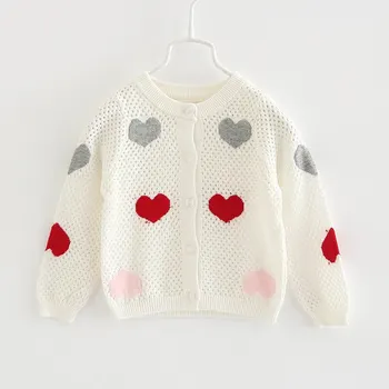 

2020 Girl Cardigans Children Sweater Jacket Kids Heart Coat For 1 2 3 4 5 6 7 8 Years Old Outcoat Shawl Girls Clothing OKC195110