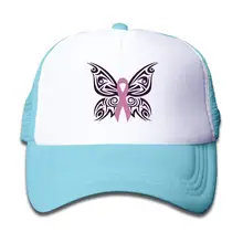 Детская бейсболка для дальнобойщика с бабочкой и раком груди, регулируемая сетчатая шапка для мальчиков и девочек