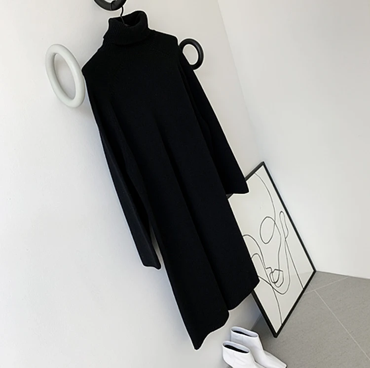 Новинка, теплый свитер Vestidos, женский осенне-зимний длинный свитер, вязаные платья, свободные макси платья, облегающее платье