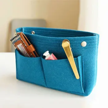 

Women Portable Foldabled Felt MultiPocket Easy Storage Insert Bag Durable Useful Bag Handbag Organizer Bag