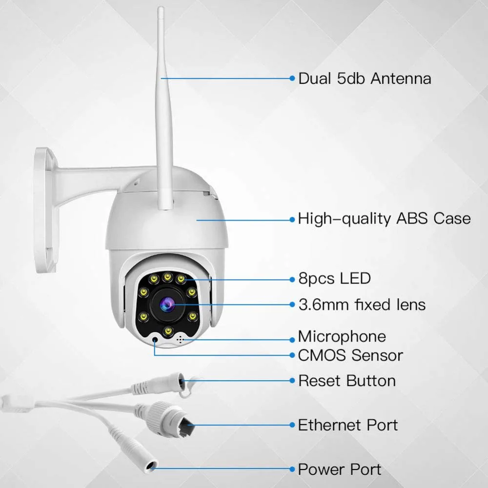 1080p HD PTZ IP камера Wifi Открытый скоростной купол ночное видение Домашняя безопасность панорамирование 4X цифровой зум 2MP сеть видеонаблюдения