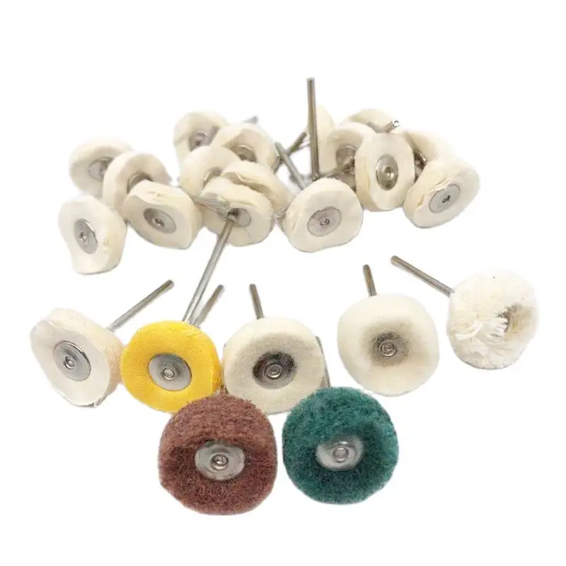 10PCS Accessories Rotary Tool Polishing Brush Wool Cotton Wheel Grinder Buffing 