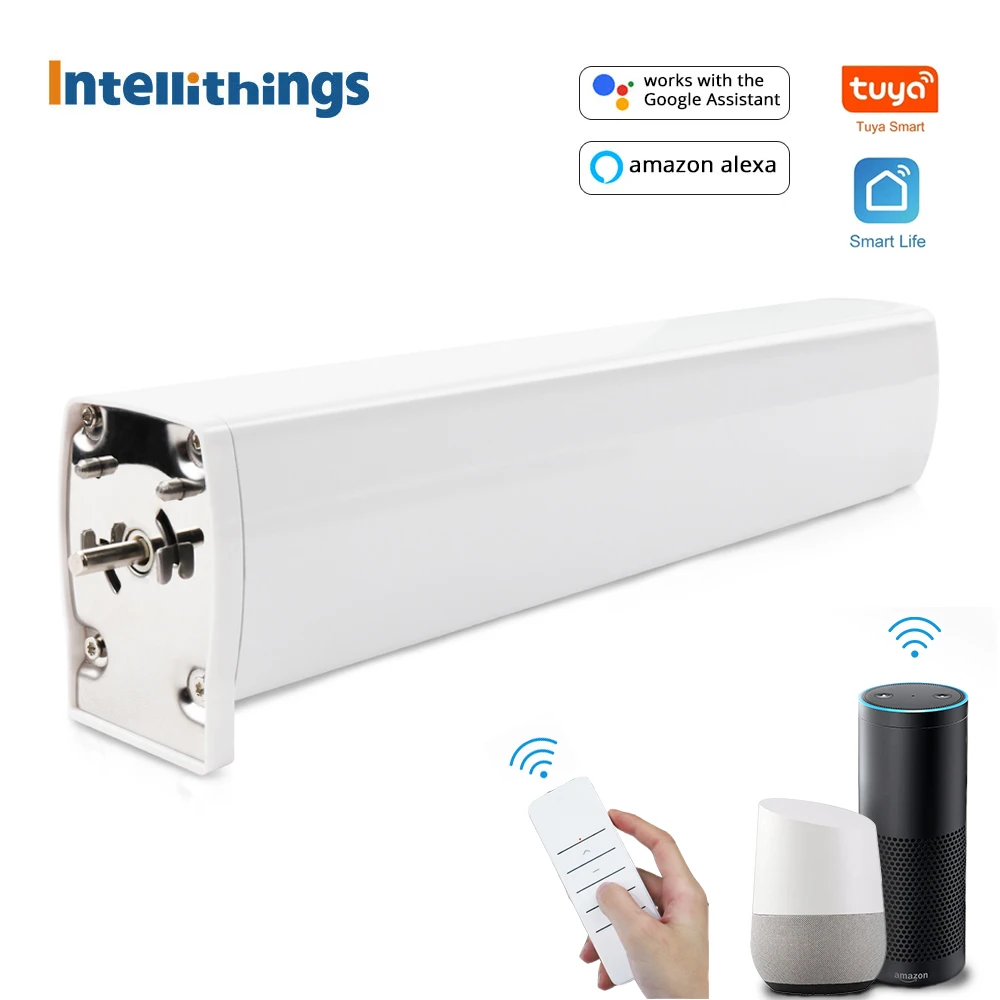 

Интеллектуальный автоматический Электрический двигатель для штор Intellithings Tuya Zigbee, приложение Smart Life с таймером и пультом дистанционного управления Alexa Google Home