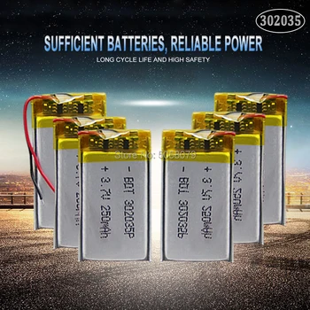 

10pcs 3.7V 150mAh 302035 032035 PLIB polymer lithium ion Li-ion battery for blue tooth,GPS,mp3,mp4,toy,speaker