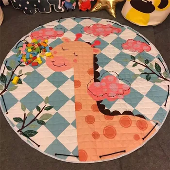 

Home decor Kids room Carpet round 150*150cm fox baby play mat Patchwork picnic blanket ANITSLIP tapetes para casa sala kid tapis