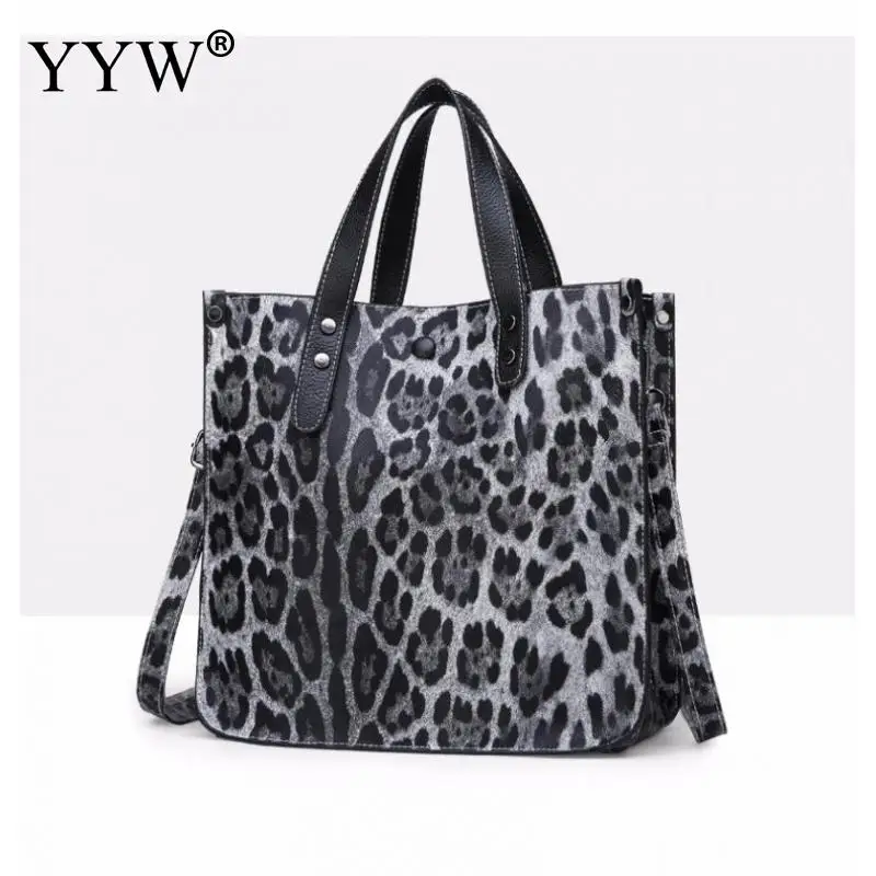 Fashion Leather Handbags for Women Retro Leopard Zebra Animal Print Handbags Lady Large Capacity Tote Shoulder Shopping Bags