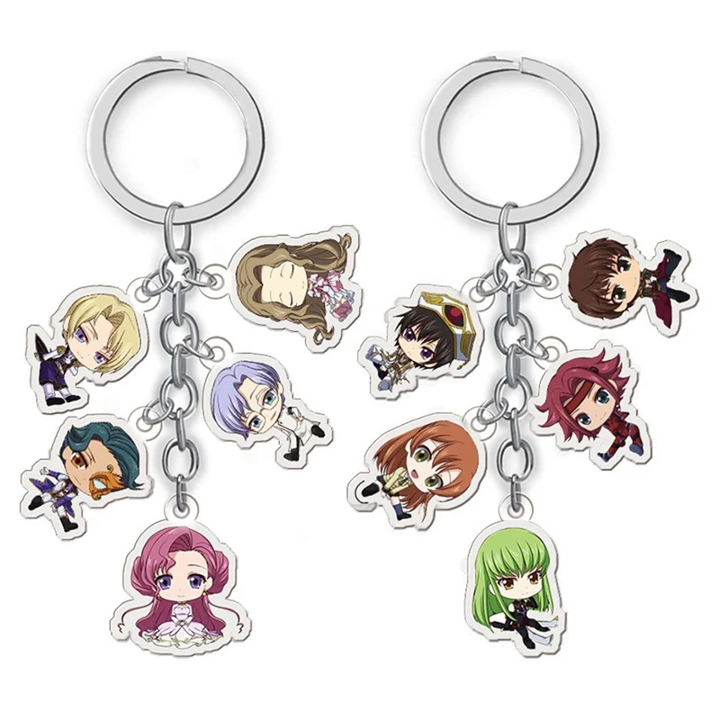 

New Fashion Japanese Anime Code Geass GAIDEN Lelouch Acrylic Keychain Cartoon Figure Key Ring