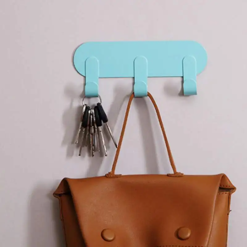 

1 pcs Self-Adhesive Hook wall key holder Wall-Mounted Key Hat Rack Iron Simple Key Hat Rack home decoration accessories
