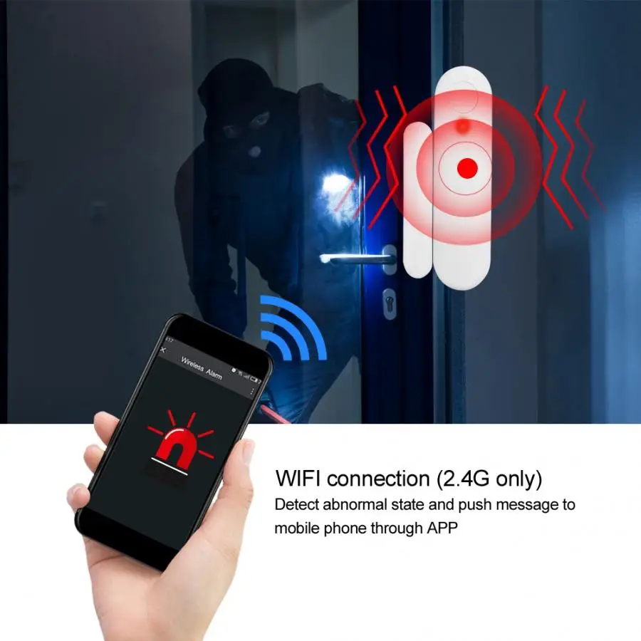 Wi-Fi, дверной, оконный, беспроводной, дверной, оконный датчик, детектор, дистанционный, безопасность, охранная сигнализация для Google Home для Alexa