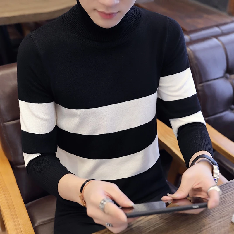 Details about   Sweater Autumn Casual Cashmere Pullover Men Fashion Turtleneck Thin Top Knitted