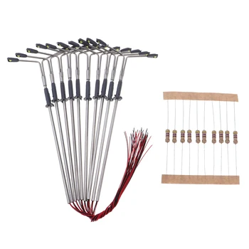 

10pc 1:100 Scale LED Lights Stree Lamppost 10cm Double Head Light Yard Decor