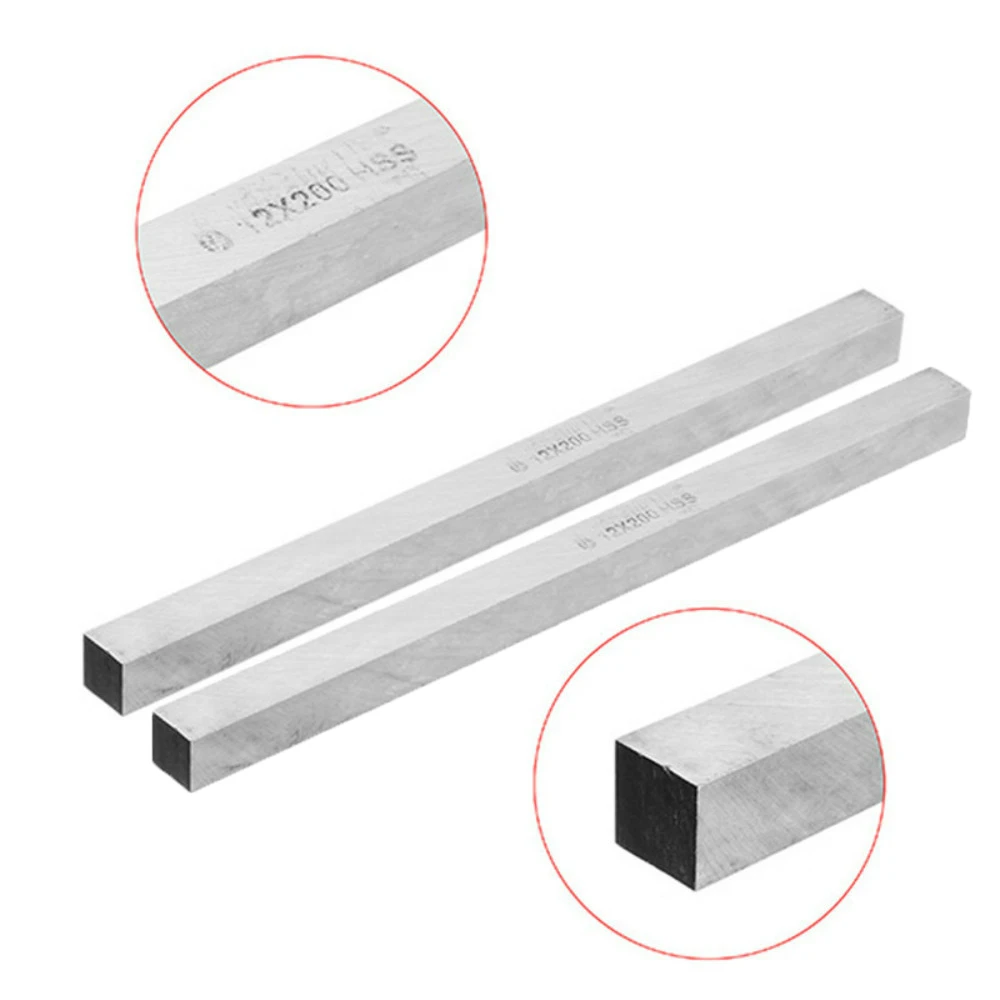

2 pcs. HSS 12mm x 12mm x 200mm, square lathe tool, boring bar, fly cutter HRC60