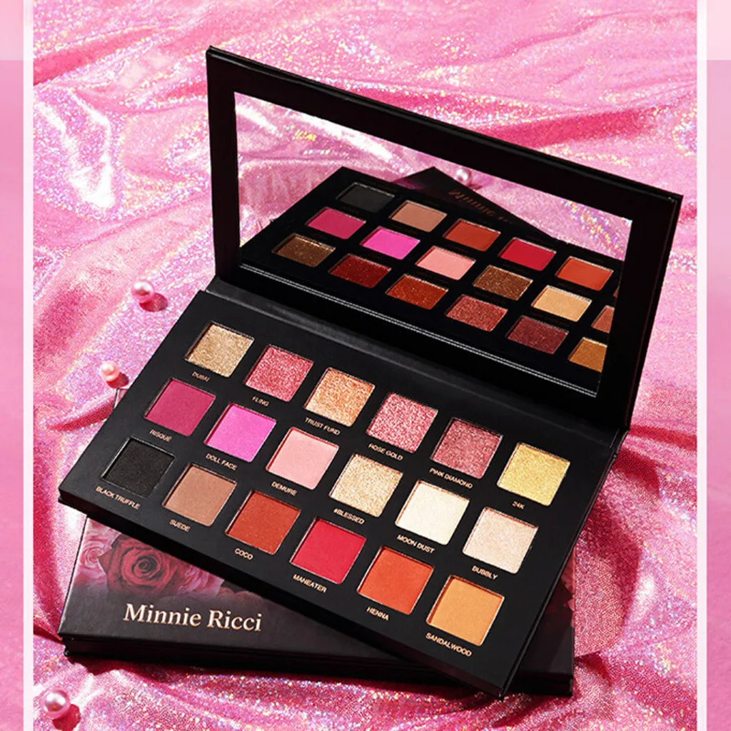 Glitter Eyeshadow Palette Beauty Makeup Shimmer Pearl Light Dumb Light Lasting Coloration Waterproof Matte Eye Shadow 18 Colors