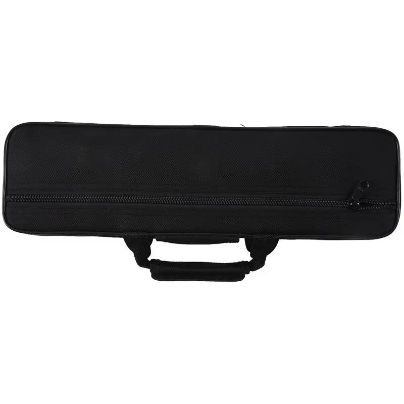Nylon Padded Flute Bag Carry Case Cover Shoulder Strap 39x7x11cm Black