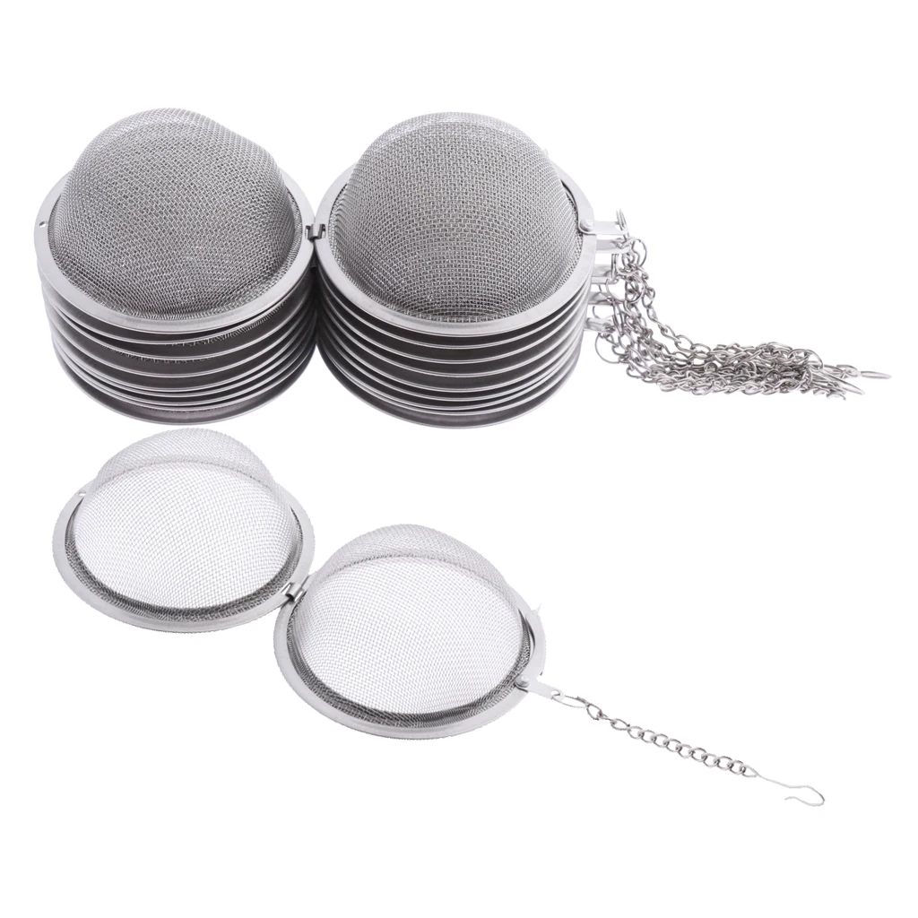 10 Pieces Stainless Steel Tea Ball, Mesh Tea Infuser Strainers, Premium Tea Filter for Loose Leaf Tea and Seasoning Spices