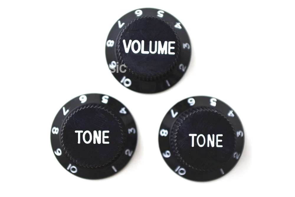 Niko Black 1 Volume&2 Tone Electric Guitar Control Knobs For Strat