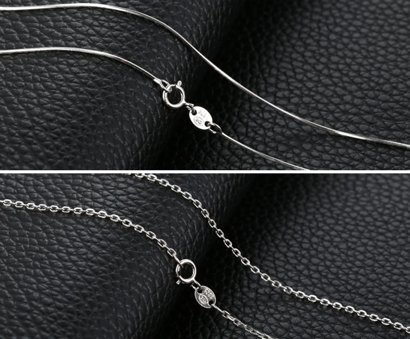 С сертификатом оригинальное 925 Твердое Серебро 45 см звено цепи ожерелья подходят для подвески очаровательные свадебные Neaklace для женщин N809
