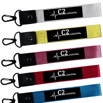 

Car Keychain Badge Jewelry Keyring Key Strap Fob keycord Phone Lanyards For Citroen C2 vtr vts tuning radio kye case Accessories