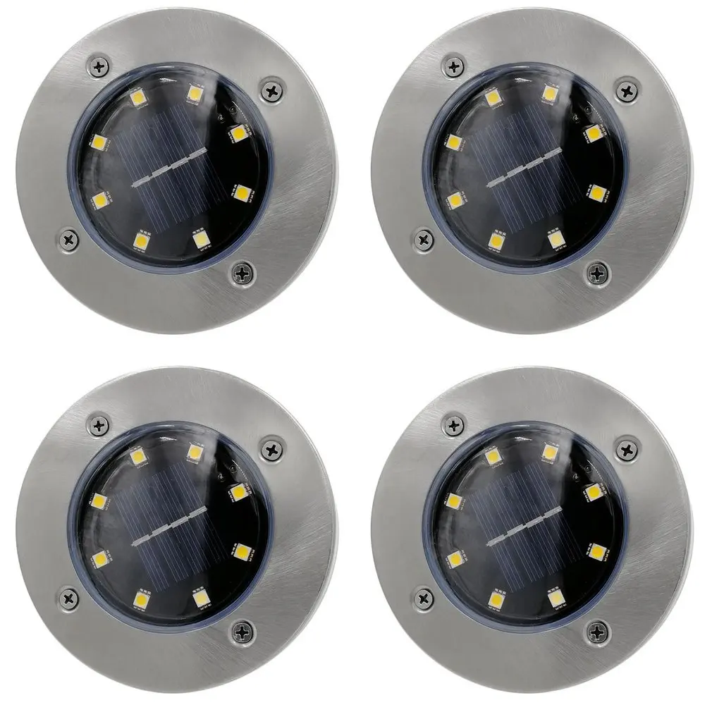 

4pcs/set Solar Power Panel Lawn Lamps Bright Light LED Energy Saving Waterproof For Outdoor Pathways Garden Install In Ground