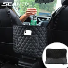 

Pu Leather Car Handbag Holder Interior Auto Seat Middle Box Seat Hanger Storage Bag Hanging Pocket Handbag for Men Women Girls