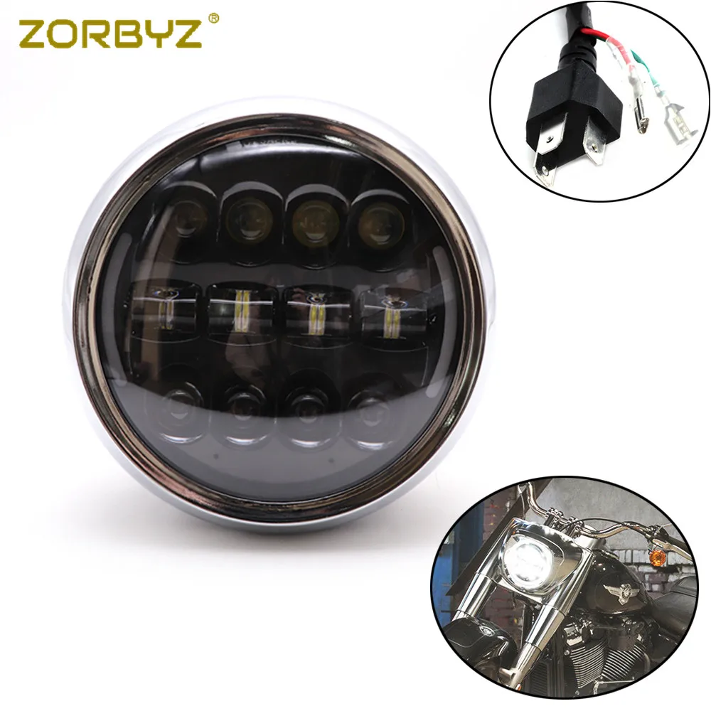 ZORBYZ " хромовое кольцо Ангел глаз светодиодный передняя фара для Suzuki Yamaha Kawasaki Honda Спорт уличный велосипед