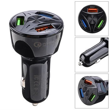 

Mayitr 1pc 3 Ports USB Car Charger Adapter LED QC 3.0 Fast Charging 2.1A/3A For Phone GPS Accessories