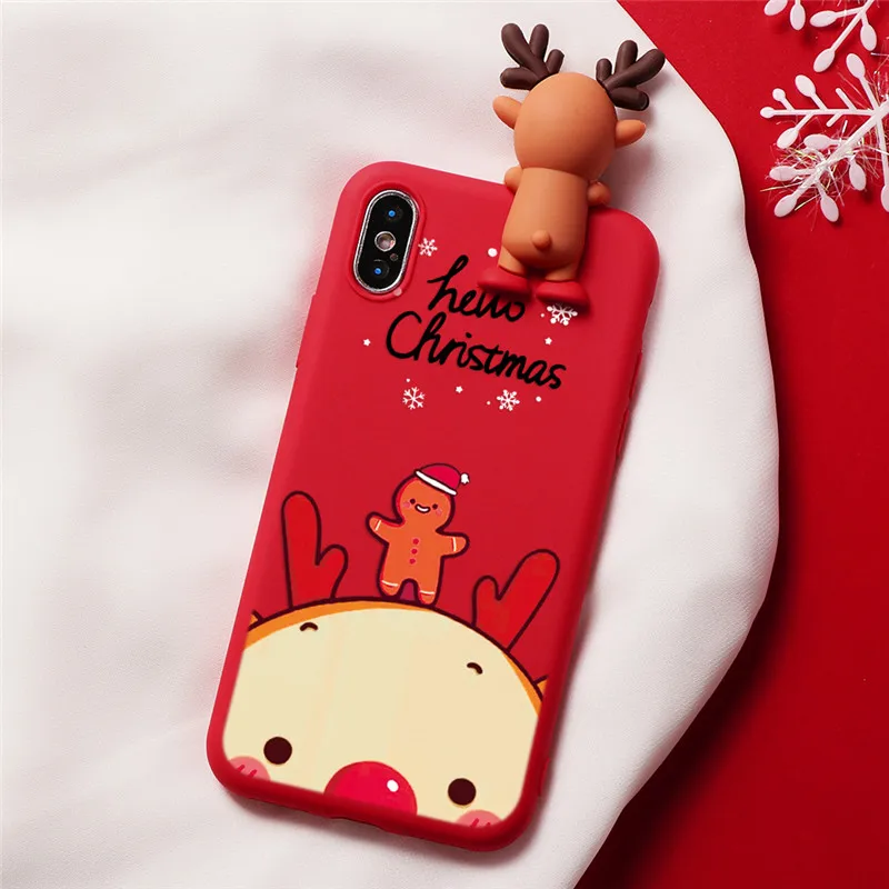 Рождество мультфильм мягкий ТПУ чехол для iPhone 8 7 6 6S Plus 5 5S SE X XR XS 11 Pro MAX задняя крышка Рождество снеговик медведь Лось матовый чехол
