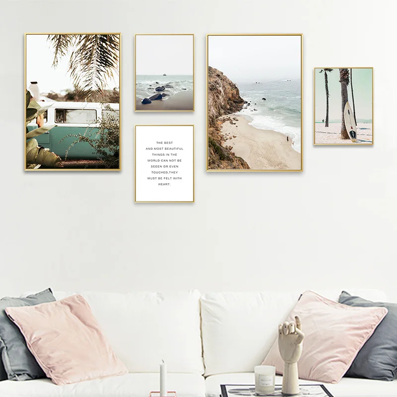 

Beach Landscape Canvas Poster Nordic Decoration Motivational Wall Art Print Painting Decorative Picture Scandinavian Home Decor