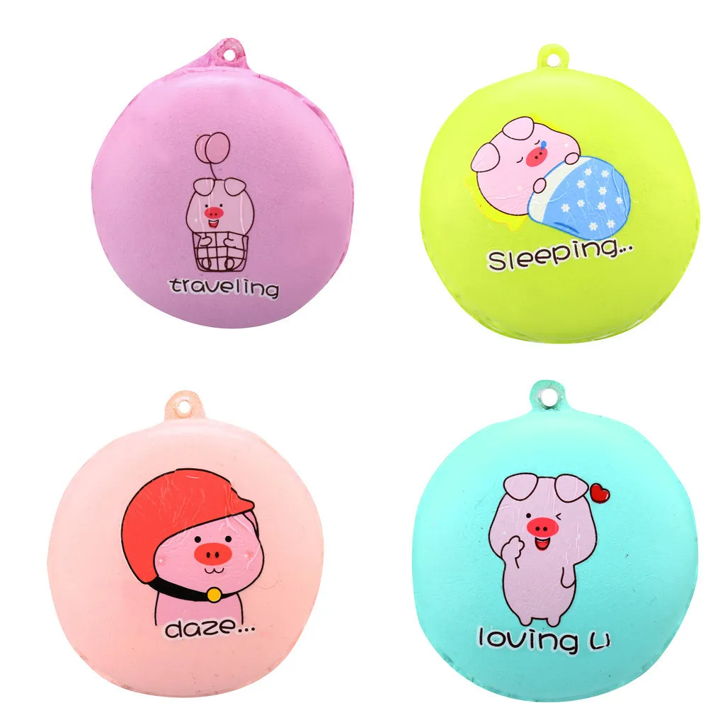 

4 Pcs Mini Bread Pendant Charm Slow Rising Stress Reliever Toys Family Friendship Keychain Gift Unzip Anti-stress Gift #C