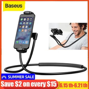 

Baseus Neck Phone Holder Stand for iPhone X Xiaomi Lazy Necklace Hanging Bracket 360 Degree Flexible Phone Holder for Samsung S9