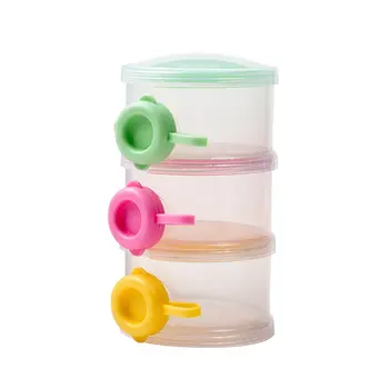 

Portable three-layer side-opening milk powder box Baby three-layer milk powder lattice baby food supplement box