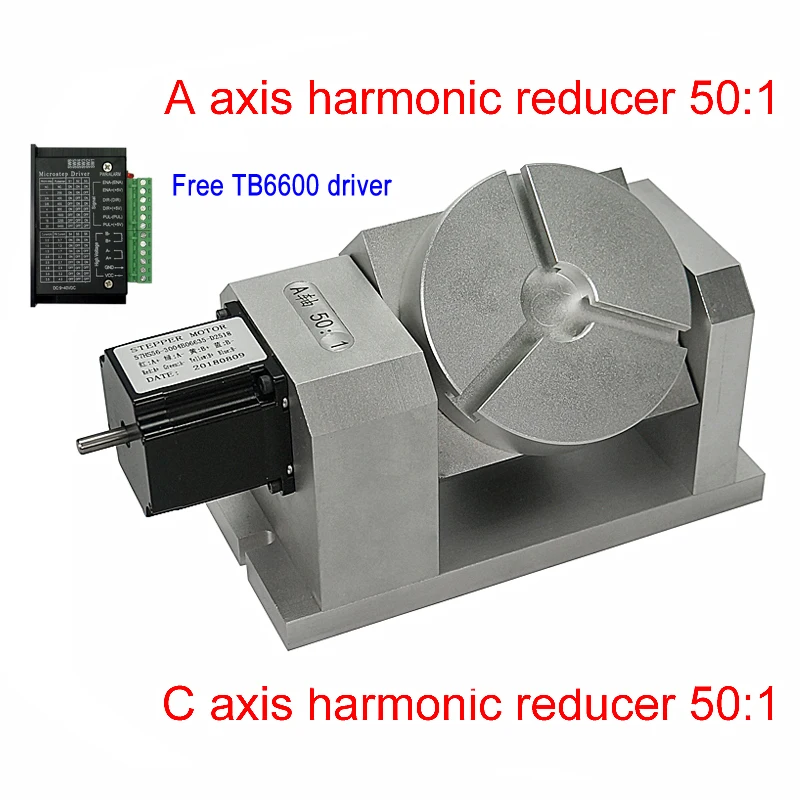 CNC Router Machine 4th 5th Rotary A C Axis No Hysteresis Harmonic Reducer Gearbox 50:1 57 Stepper Motor Driver Dividing Head | Инструменты