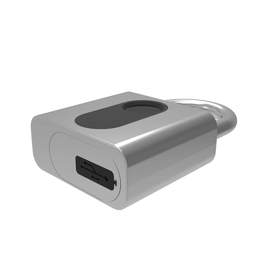 Умный БЕСКЛЮЧЕВОЙ дверной замок USB Перезаряжаемый замок отпечатков пальцев водонепроницаемый Противоугонный безопасный навесной замок для багажа чехол замок GS40F серебристый