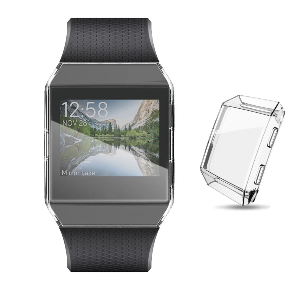 1 шт. силиконовый чехол с рамкой для кожи защитный чехол из ТПУ чехол для Fitbit Ionic браслет для смарт-часов протектор экрана