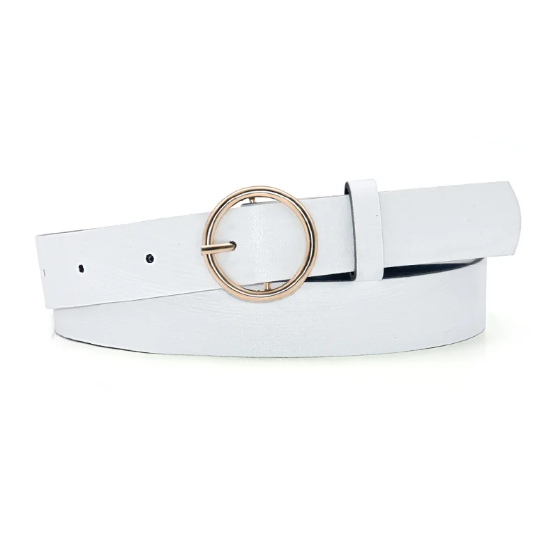 The New Classic Retro Fashion All-Match Leather Light Body Round Buckle Simple Circle Pin Belts For Women Fashion Jeans Female ladies belt Belts