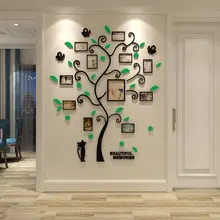 3D DIY montaje de la foto familiar marco árbol decoración del hogar diseño sala de estar Vintage arte de la pared calcomanías cartel marcos de fotos Pegatinas