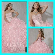 Бальное платье с бусинами, с каскадными рюшами, розовое, без бретелек, милое, блестящее, длинное бальное платье