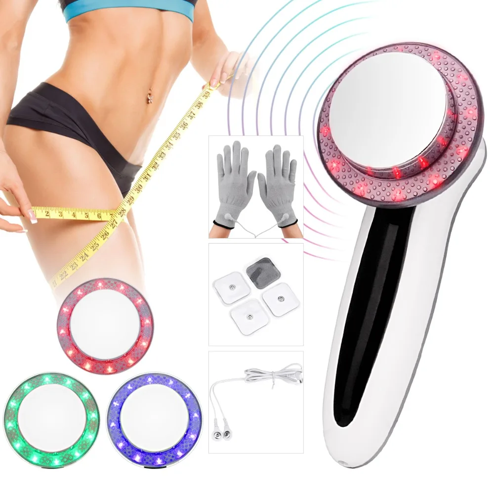 6 In 1 Ultrasound Cavitation Body Slimming Massager Weight Loss Anti-Cellulite Fat Burner Galvanic Infrared EMS Therapy Machine