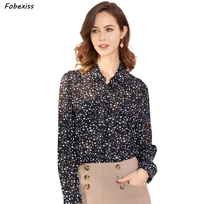 

100% Natural Silk Blouse For Women High Quality Fall 2019 Long Sleeve Cardigan Buttoned Down Elegant Pure Silk Shirt Office Lady