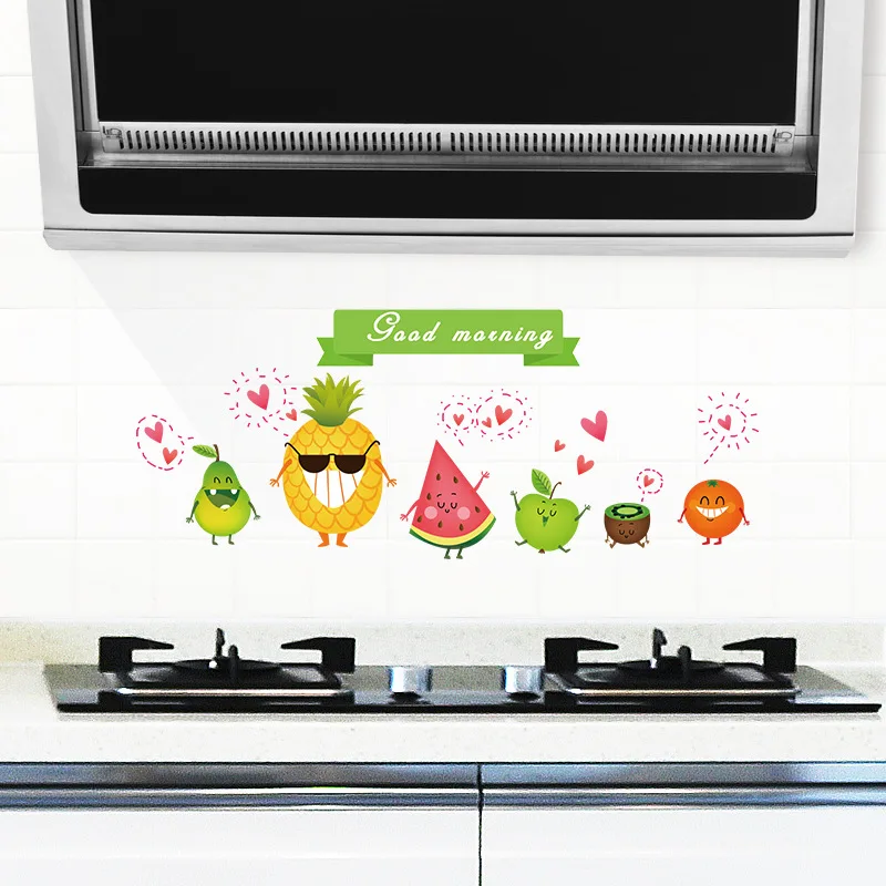 Green Orchard Самоклеющиеся наклейки для кухни с высокой температурой, алюминиевая фольга для кухни, наклейки StoveCabinet, маслостойкие, водонепроницаемые, домашний декор - Цвет: Green Orchard