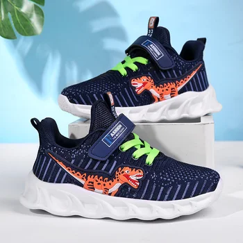 

Sport Boys Sneakers Children Casual Shoes For Kids Sneakers Girls Shoes Mesh Breathable Catton Dinosaur Fashion Rubber Patchwork