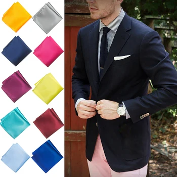 

New Pocket Square Handkerchief Accessories Paisley Solid Colors Vintage Business Suit Handkerchief Breast Scarf 22*22cm