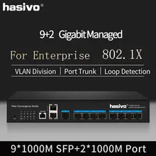 Управляемый коммутатор гигабитный конвертер медиафайлов SFP 9 SFP 2 1000 Мбит/с RJ45 ethernet коммутатор волоконно-оптический медиаконвертер 1 консольный порт