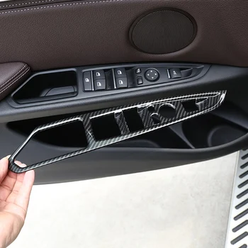 

4Pcs Car Window Button Switch Panel Frame Trim Cover for X5 F15 2014-2018 X6 F16 2015-2018 LHD Car Styling Accessories