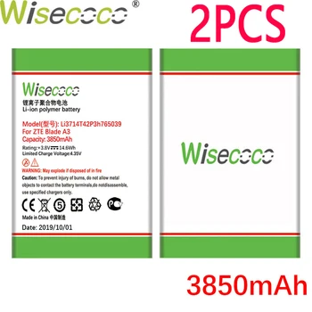 

WISECOCO 2PCS 3850mAh Li3714T42P3h765039 Battery For ZTE Blade Q3 T230 AF3 T220 A3 T221 A5 AF5 A5 Pro Phone+Tracking Number