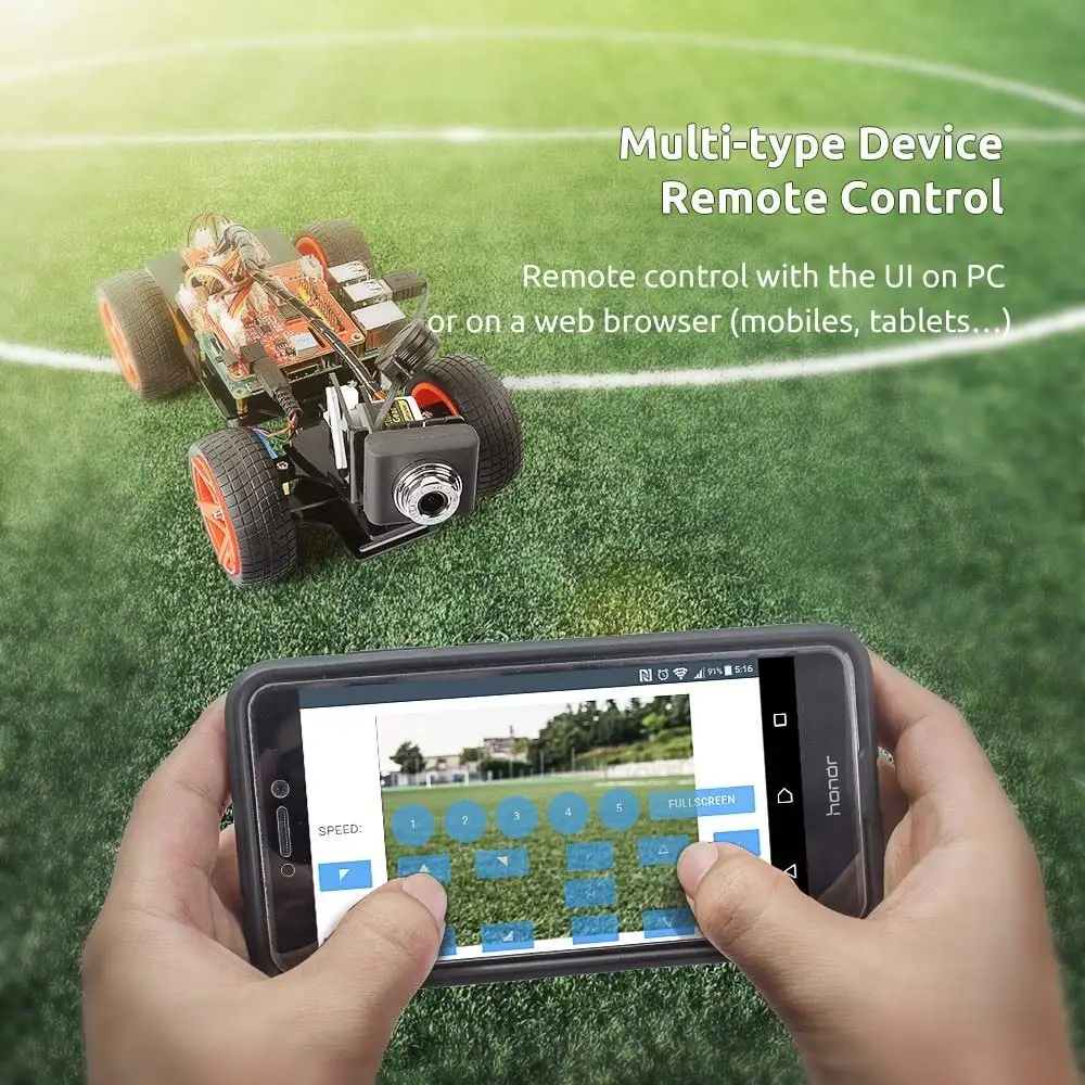  SunFounder App Remote Controlled Robot For Raspberry Pi Model 4B 3B+ B 2B Smart Video Car Kit V2.0  - 32925775486