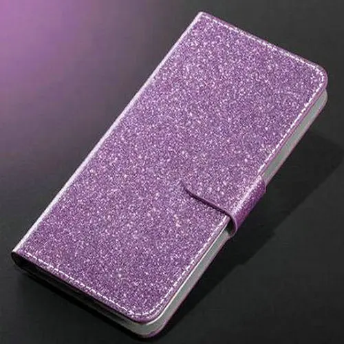Кожаный чехол-книжка для samsung Galaxy A6, A6 Plus, A8 Plus, J4, J6, J8 Plus, A2, основной Чехол, кошелек, фото, сумки ручной работы - Цвет: Glitter Purple